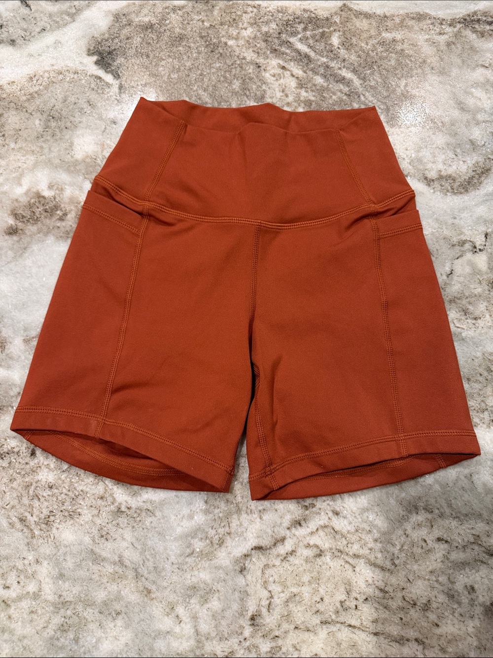 High-Waist Women's Athletic Shorts in Rust